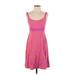 Title Nine Casual Dress - A-Line: Pink Stripes Dresses - Women's Size Small