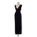 Liz Lange Maternity Casual Dress - Maxi: Black Grid Dresses - Women's Size X-Small