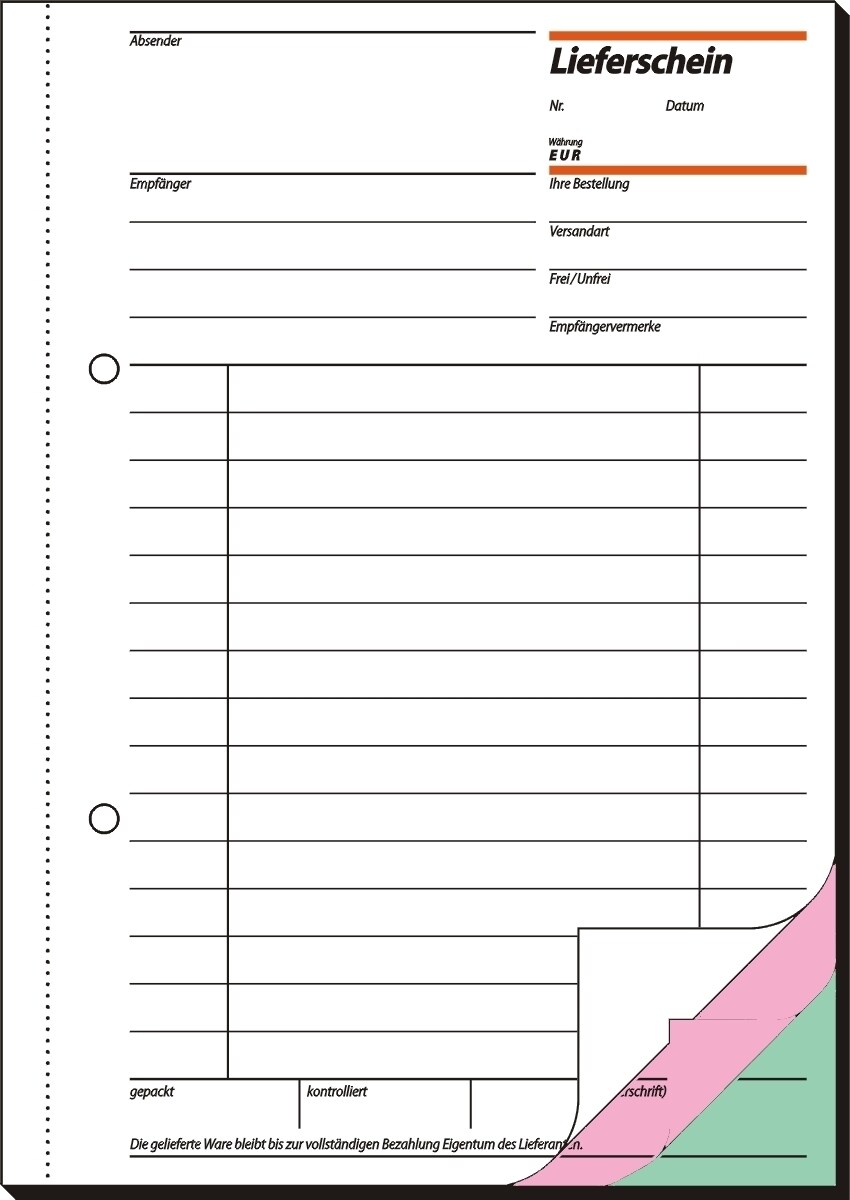 Sigel Formularbuch Lieferschein A5 VE=3x50 Blatt Image