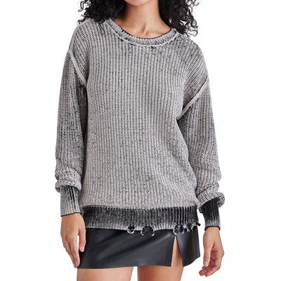 Steve Madden Women's Nelson Sweater (Size S) Black-White, Cotton