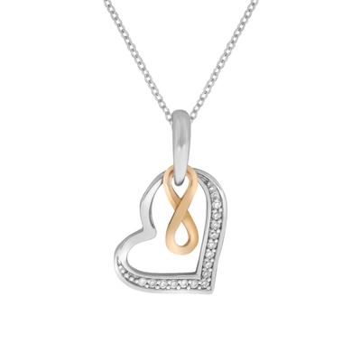 Kette mit Anhänger ZEEME "Silber 925 rhodiniert mit Herz- und Unendlichkeits-Motiv", weiß, Halsketten, Damen, 42/45cm, Silber 925 (Sterlingsilber), L: 45cm B: 14.0mm, glänzend, B:14.0mm Image