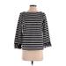 J.Crew 3/4 Sleeve Top Black Stripes High Neck Tops - Women's Size X-Small