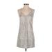 Lavender Brown Casual Dress - Mini: Silver Dresses - New - Women's Size X-Small