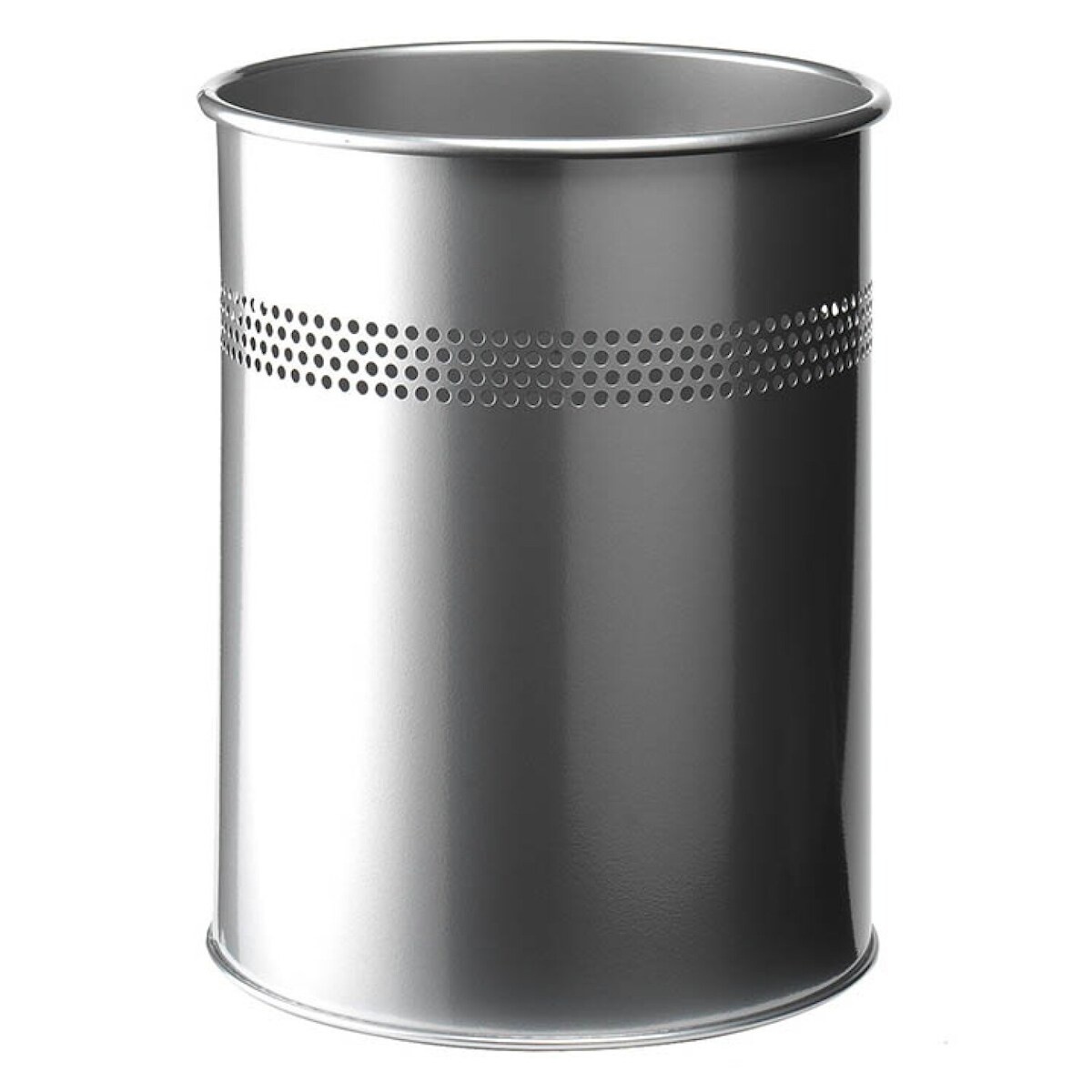 Durable 3300 23 Papierkorb Metall rund 15 Liter, P 30mm, metallic silber Image