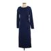 MELLODAY Casual Dress - Midi: Blue Stripes Dresses - Women's Size Small