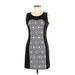 Pink Rose Casual Dress - Sheath Scoop Neck Sleeveless: Black Color Block Dresses - New - Women's Size Medium