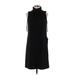 Calvin Klein Casual Dress - Shift Turtleneck Sleeveless: Black Print Dresses - Women's Size 2