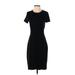 Isaac Mizrahi for Target Casual Dress - Sheath Crew Neck Short sleeves: Black Print Dresses - Women's Size Small