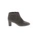 Clarks Ankle Boots: Gray Solid Shoes - Women's Size 9 1/2 - Almond Toe
