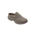 Extra Wide Width Women's The Leather Traveltime Slip On Mule by Easy Spirit in Grey (Size 7 WW)