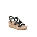 Wide Width Women's Bailey Sandal by LifeStride in Black Faux Leather (Size 7 1/2 W)