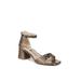 Wide Width Women's Cassidy Heeled Sandal by LifeStride in Hazelnut Brown Fabric (Size 10 W)