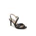 Wide Width Women's Mia Sandal by LifeStride in Black Faux Leather (Size 6 1/2 W)