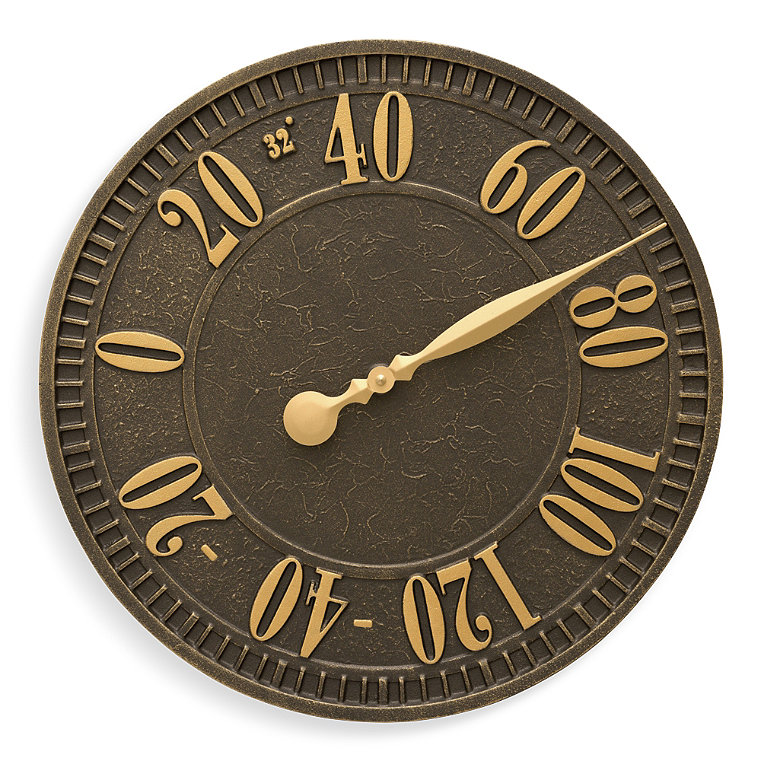 Finch Outdoor Wall Thermometer - Bronze - Grandin Road