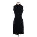 Club Monaco Casual Dress - Sheath Collared Sleeveless: Black Print Dresses - Women's Size Small