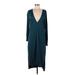 H By Halston Casual Dress - Sweater Dress: Teal Dresses - Women's Size Medium