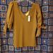 Anthropologie Tops | Maeve By Anthropologie Ribbed Knit / Puff Woven Tie Cuff Top Sz Xl Nwt | Color: Brown/Gold | Size: Xl
