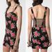 Urban Outfitters Dresses | Motel Rocks Rose Mini Bodycon Cage Back Dress | Color: Black/Pink | Size: M