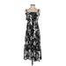 Tribal Jeans Casual Dress - A-Line Square Sleeveless: Black Floral Dresses - New - Women's Size Small Petite