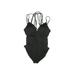 La Blanca One Piece Swimsuit: Black Print Swimwear - Women's Size 6