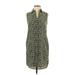 Theory Casual Dress - Shirtdress Collared Sleeveless: Green Dresses - Women's Size 0