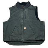Carhartt Jackets & Coats | Carhartt V33 Green Black Duck Canvas Fleece Lined Vest Men’s Size Xxl 2xl | Color: Green | Size: Xxl