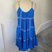 Free People Dresses | Free People Intimately Blue Crochet Accent Baby Doll Slip Mini Dress Euc Size Xs | Color: Blue | Size: Xs