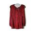 Michael Kors Tops | Michael Kors Sheer Blouse Sz Medium Red Black Animal Print Split Long Sleeves | Color: Black/Red | Size: M