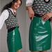 Anthropologie Skirts | * Nwt Anthropologie Porridge Faux Leather Embossed Green Skirt Size Xs Lined | Color: Green | Size: Xs