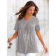 Tunikashirt INSPIRATIONEN "Tunikashirt" Gr. 44, grau (grau, weiß, bedruckt) Damen Shirts Jersey