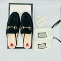 Gucci Shoes | Gucci Kings Gg Print Velvet Princetown Slipper Size 36 | Color: Black/Gold | Size: 36eu