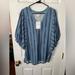 Lularoe Tops | Lularoe Blue Striped Balloon Sleeve V-Neck Renee Top Size Medium New | Color: Blue | Size: M