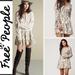 Free People Dresses | Free People Long Sleeve Short Dress Adjustable Cinched Waist. Lined.. Size Small | Color: Gold/Red | Size: S