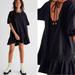 Free People Dresses | Free People Jenny Mini Dress Women’s Size Xs Oversized Boho Black Summer Flowy | Color: Black | Size: Xs