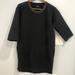 Madewell Dresses | Madewell Leather Trim Pique Ponte Dress Size M | Color: Black | Size: M