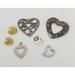 Disney Jewelry | Hearts Jewelry Mixed Lot 5 Pendants 1 Pair Earrings Lucite Gold Silver Tone | Color: Gold/Silver | Size: Os