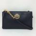 Tory Burch Bags | Authentic Tory Burch Carson Top Zip Crossbody Pebbled Leather Black Clutch Purse | Color: Black/Gold | Size: Os