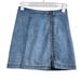 Free People Skirts | Free People Blue Stretch Cotton Denim Front Zip Mini Jean Skirt Womens Size 4 | Color: Blue | Size: 4