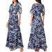 Anthropologie Dresses | Anthropologie X Hutch Dress Chiara Cut Out Maxi Front Tie In Abstract Blue | Color: Blue | Size: M