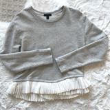J. Crew Sweaters | J. Crew Sweatshirt With Raw Hemmed Detail. | Color: Gray/White | Size: S