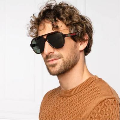 Gucci Accessories | New - Original Gucci Gg0463s Men's Aviator Sunglasses, Brown/Green | Color: Green | Size: Os