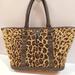 J. Crew Bags | J. Crew Animal/Leopard Print Quilted Canvas Tote W/ Leather Trim | Color: Brown/Tan | Size: Os