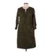 Talbots Casual Dress - Shirtdress: Green Print Dresses - Women's Size 8