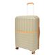 A1 FASHION GOODS Solid 8 Wheel Luggage Lightweight PP Expandable Suitcases Travel Bags Milky Cruise (Champagne, Medium Check-in 67CM)