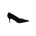 L.K. Bennett Heels: Slip On Stilleto Cocktail Party Black Print Shoes - Women's Size 40.5 - Pointed Toe