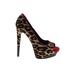 Boutique 9 Heels: Pumps Platform Boho Chic Red Leopard Print Shoes - Women's Size 5 1/2 - Peep Toe