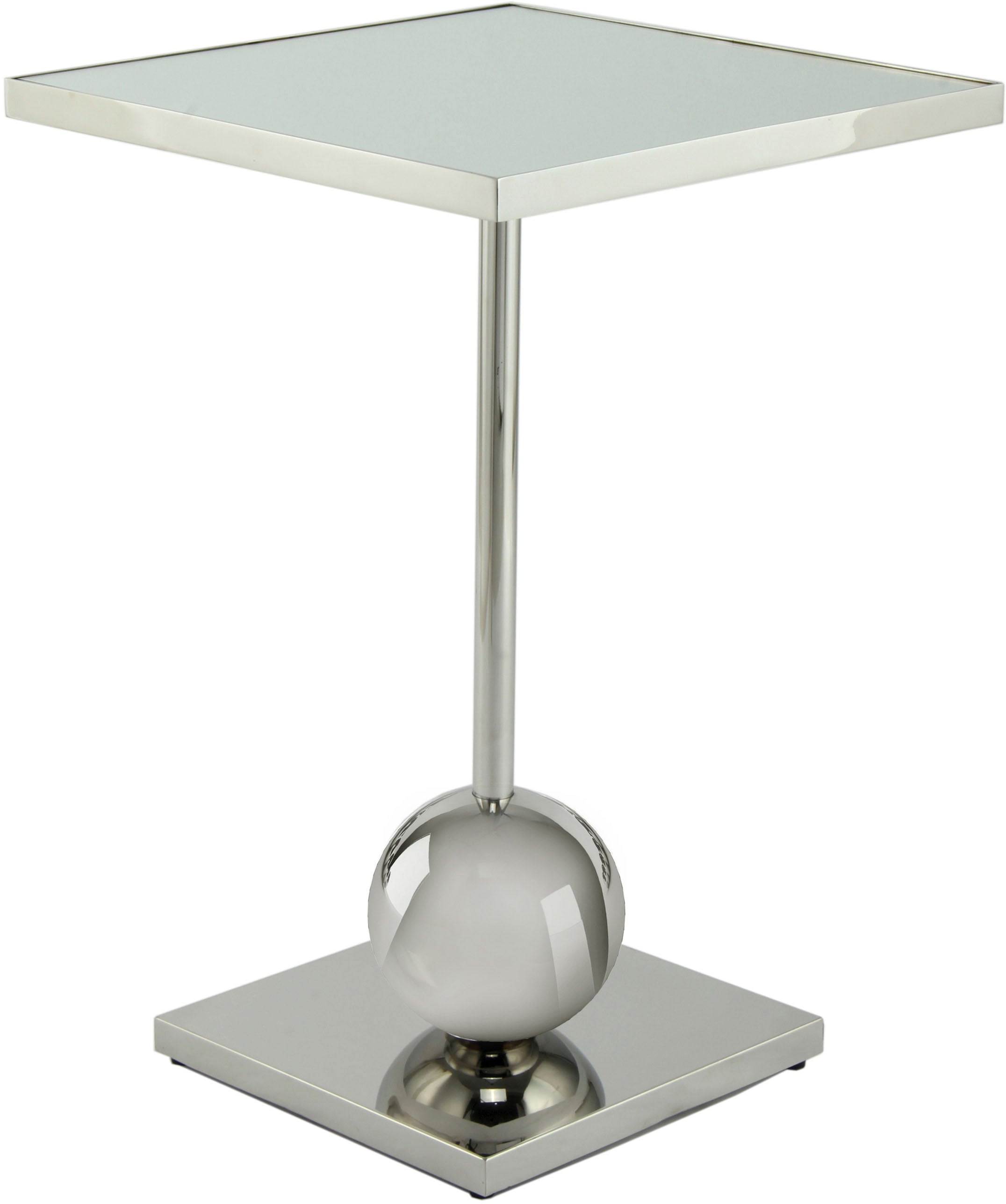 Beistelltisch KAYOOM "Leva 125, Ablagefläche für Deko, Edelstahlgestell, Spiegelglasplatte", silber (silber, silber, silber), B:42cm H:62cm T:42cm, 100% Edelstahl, 100% Spiegelglas, Tische, modern, stabil, edel, modern, Edelstahlgestell