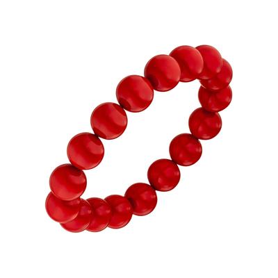 Perlenarmband JOBO, rot, Armbänder, Damen, Perlen, mit Muschelkern-Perle 19 cm