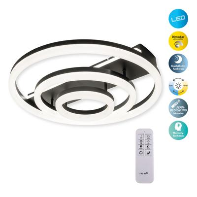 NÄVE LED Deckenleuchte "CIRCULO", schwarz, Ø 60,00cm H: 15,50cm, Lampen, Dimmbar; CCT-Farbwechsler; Memoryfunktion; Nach