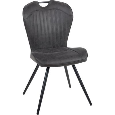Esszimmerstuhl DUO COLLECTION "Zoe Esszimmerstuhl, 4er-Set", grau (anthrazit, schwarz), B:51cm H:93cm T:61cm, Polyester, Stühle, robuster Stoff- oder Mikrofaserbezug, mit Griff Image